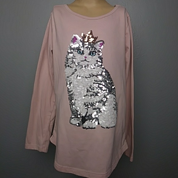 sequin cat shirt